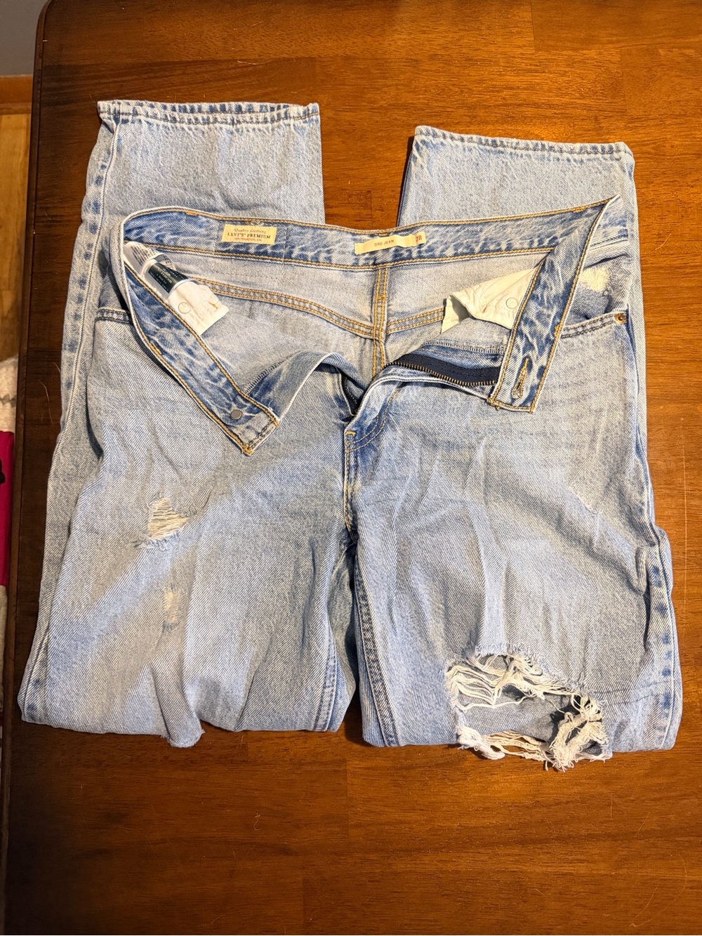 Levi's Light Blue Distressed Boyfriend Jeans